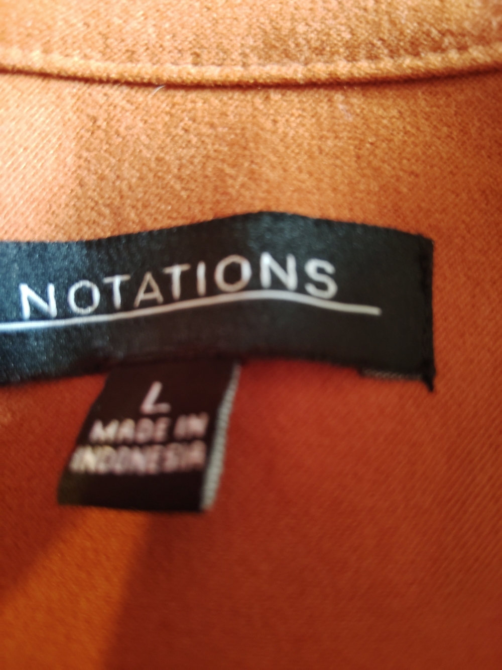 Notations Rust Tailored Faux Suede Jacket Brass Hardware Large EUC - Picture 6 of 7